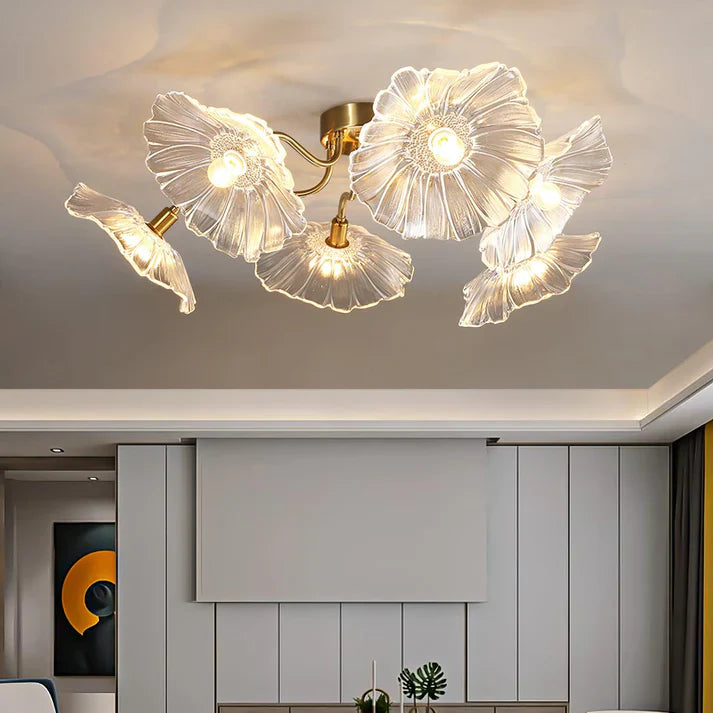 Glass Ceiling Lamp with Lotus Leaf Design — A Smart, Stylish Light for Modern Homes