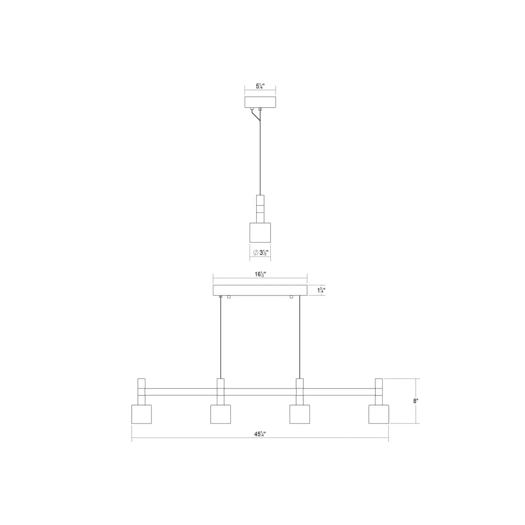 Systema Staccato 43" Wide LED Commercial Linear Pendant