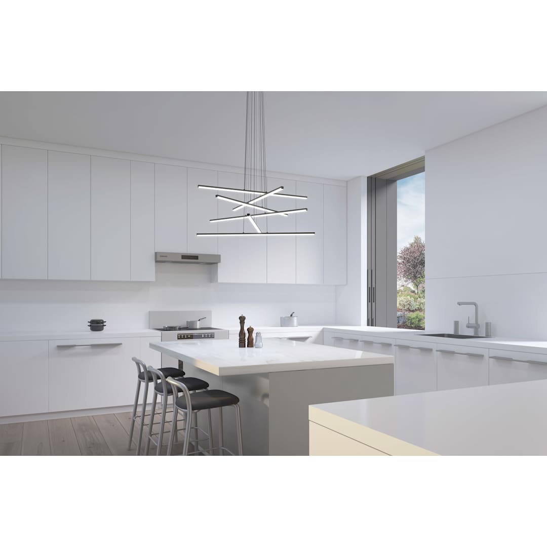 Stix 40" Wide 6 Arm LED Chandelier