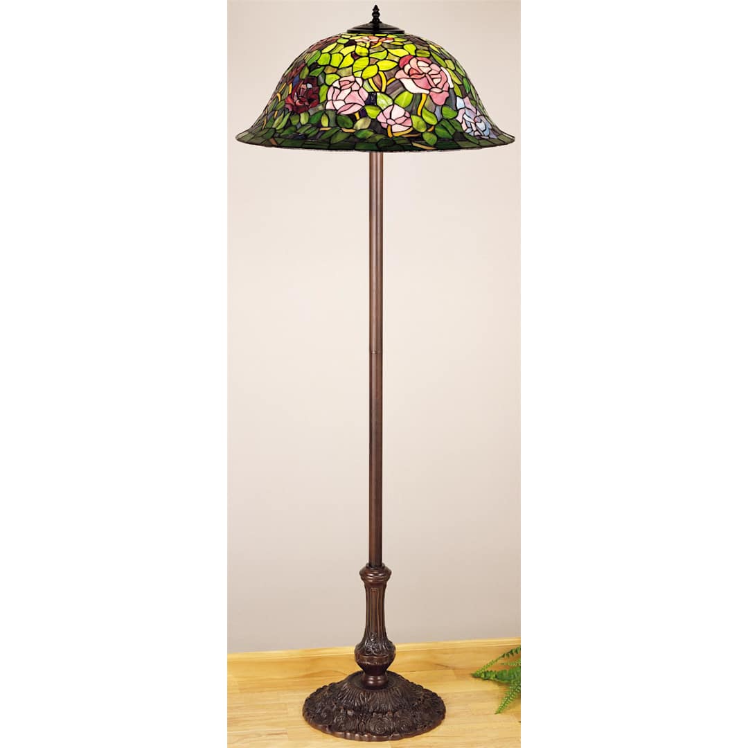 Rose Stained Glass Vintage = Tiffany Floor Lamp from the Tiffany Rosebush Collection