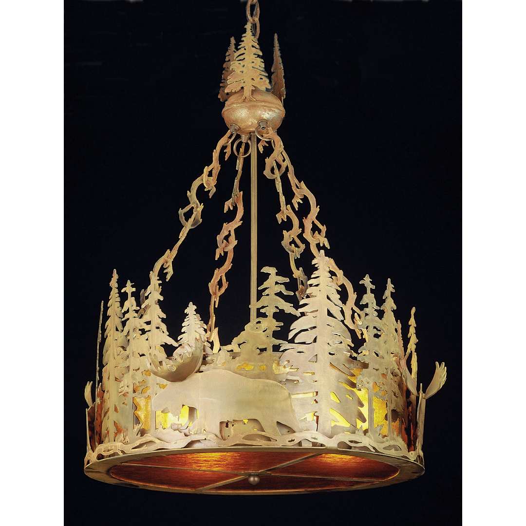 3 Light 24" Wide Pendant with Handmade Shade