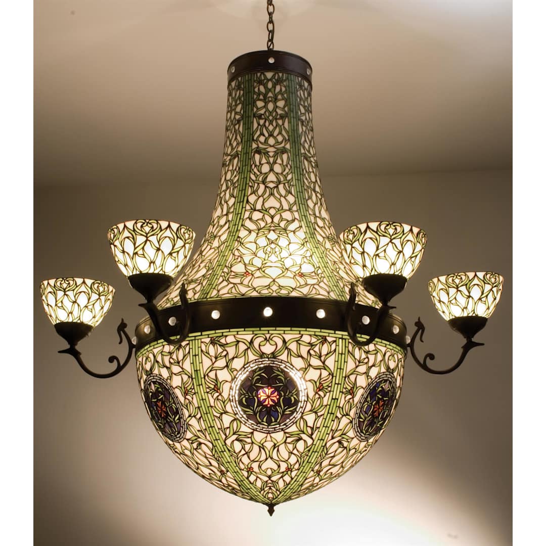 Stained Glass / Tiffany 13 Light Up / Down Lighting Chandelier from the Tulip Medallion Collection
