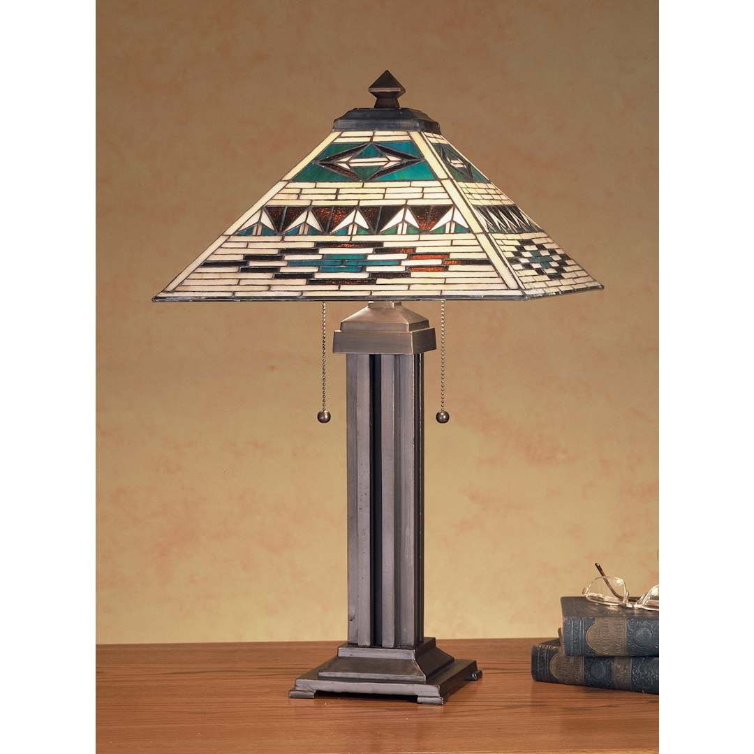 Southwest Tiffany Two Light Table Lamp