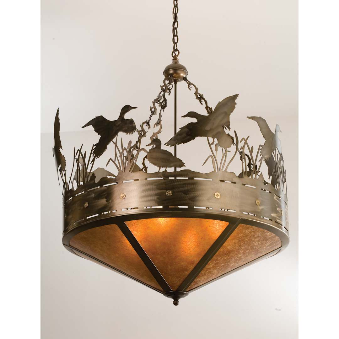 36" Wide Pendant with Handmade Shade