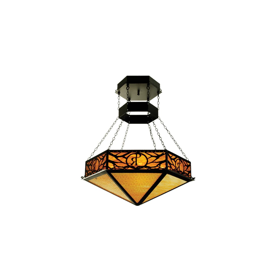 6 Light 48" Wide Pendant with Handmade Shade