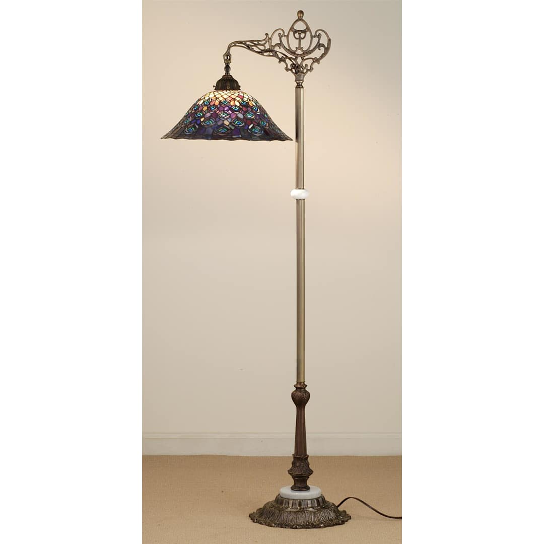 Stained Glass / Tiffany Floor Lamp from the Peacock Feather Collection