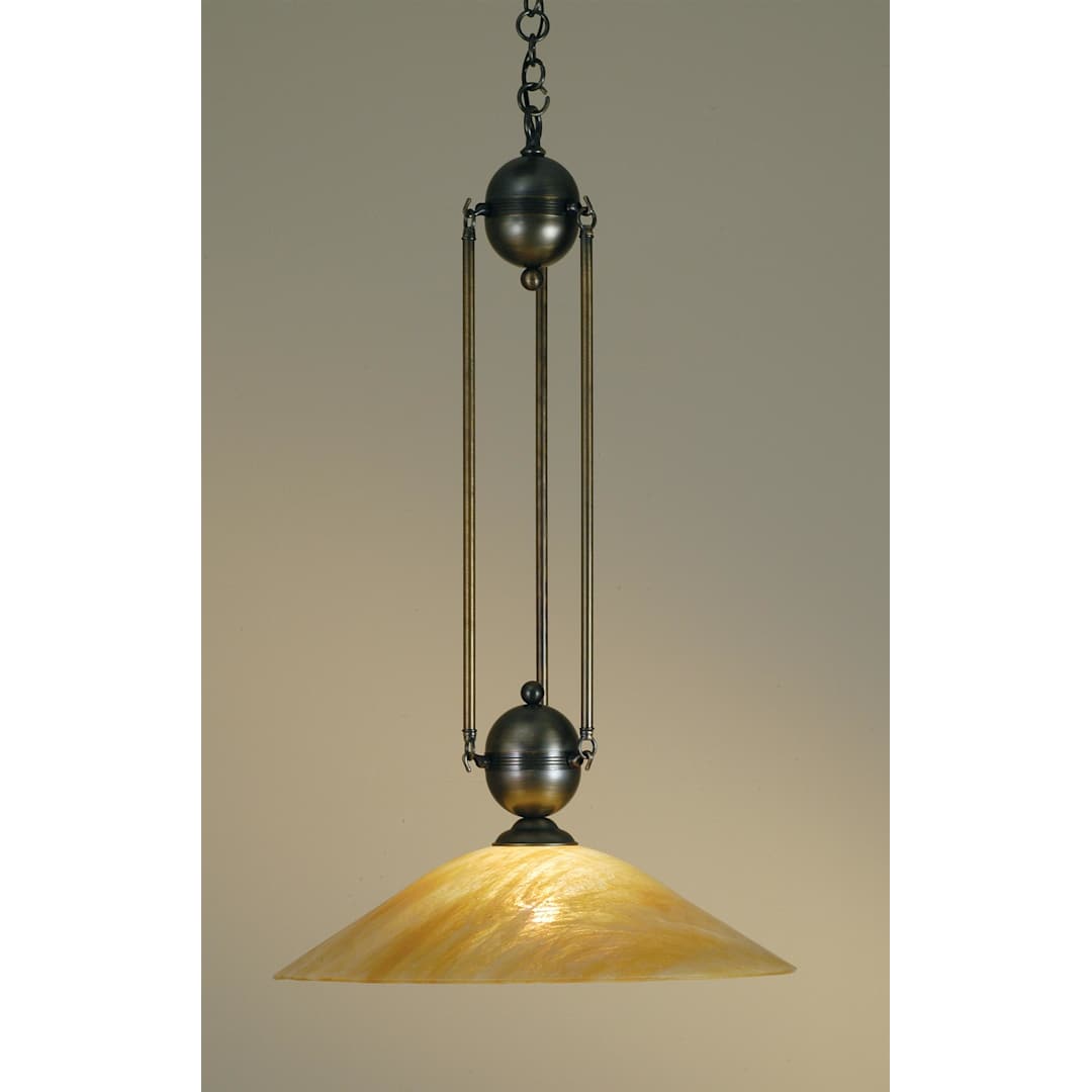 Single Light 21" Wide Pendant with Handmade Shade