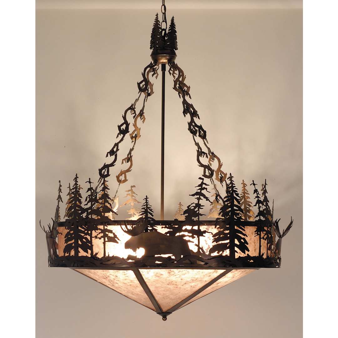 6 Light 40" Wide Pendant with Handmade Shade