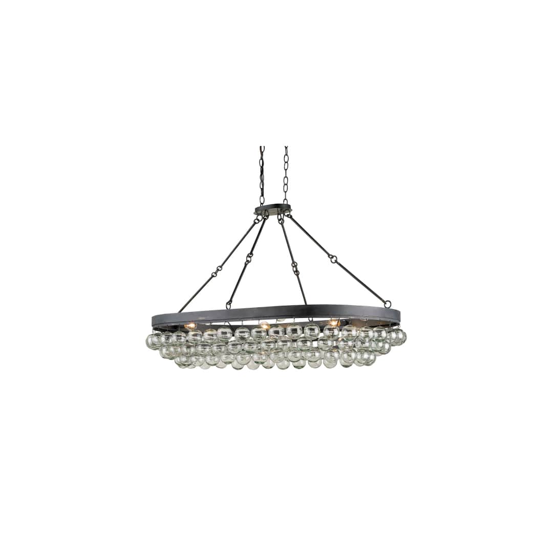 Balthazar 6 Light Large Chandelier with Suspended Clear Glass Globes