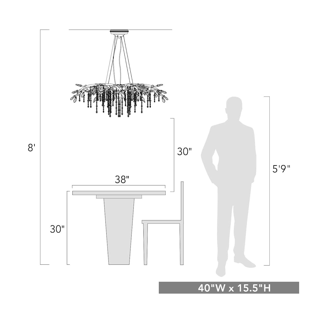 Autumn Twilight 12 Light 40" Wide Crystal Abstract Chandelier