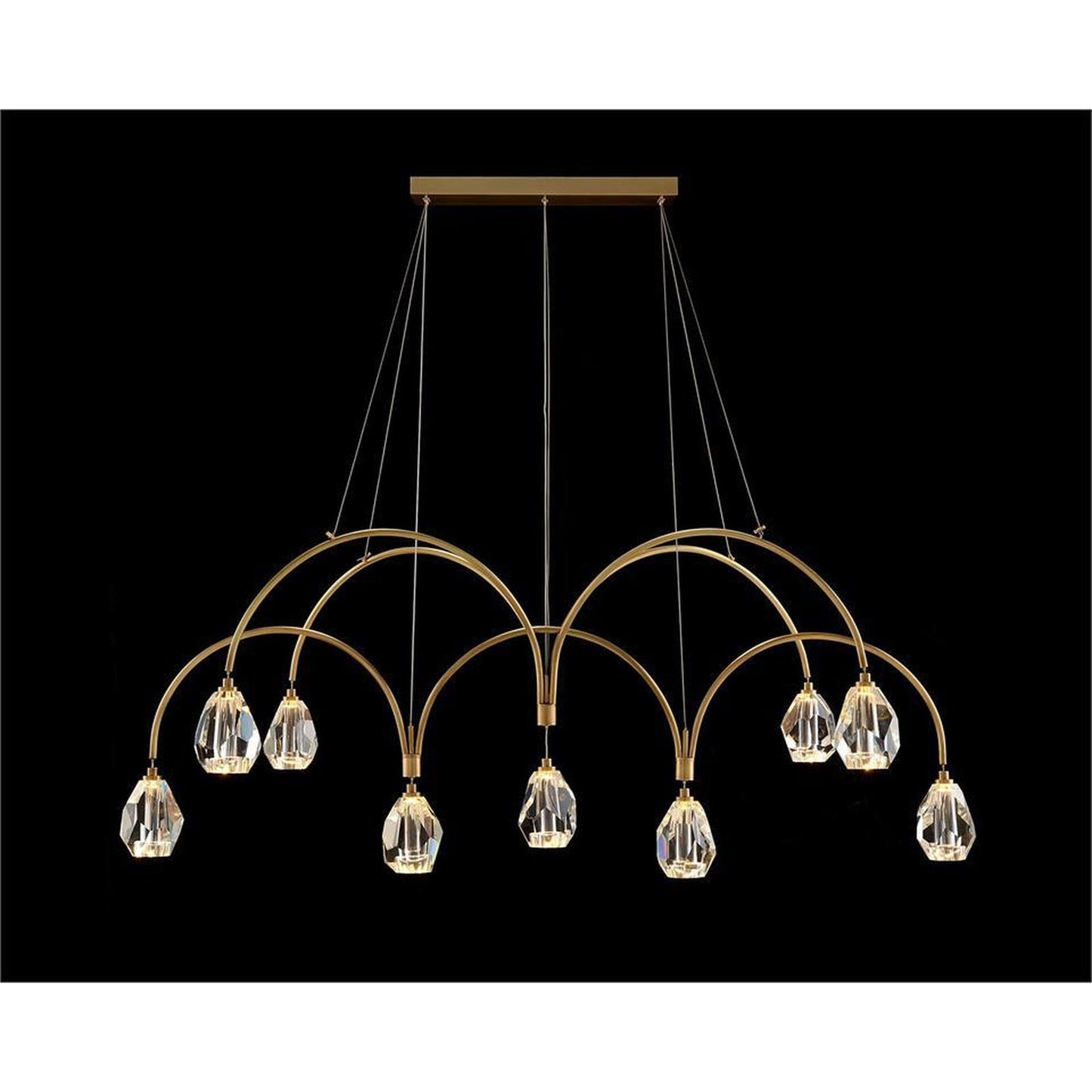 John Richard Faceted Cut Crystal Nine-Light Chandelier