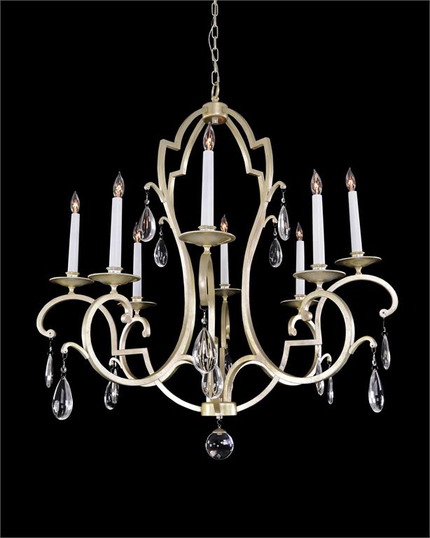 John Richard Silver-Leaf Eight-Light Chandelier