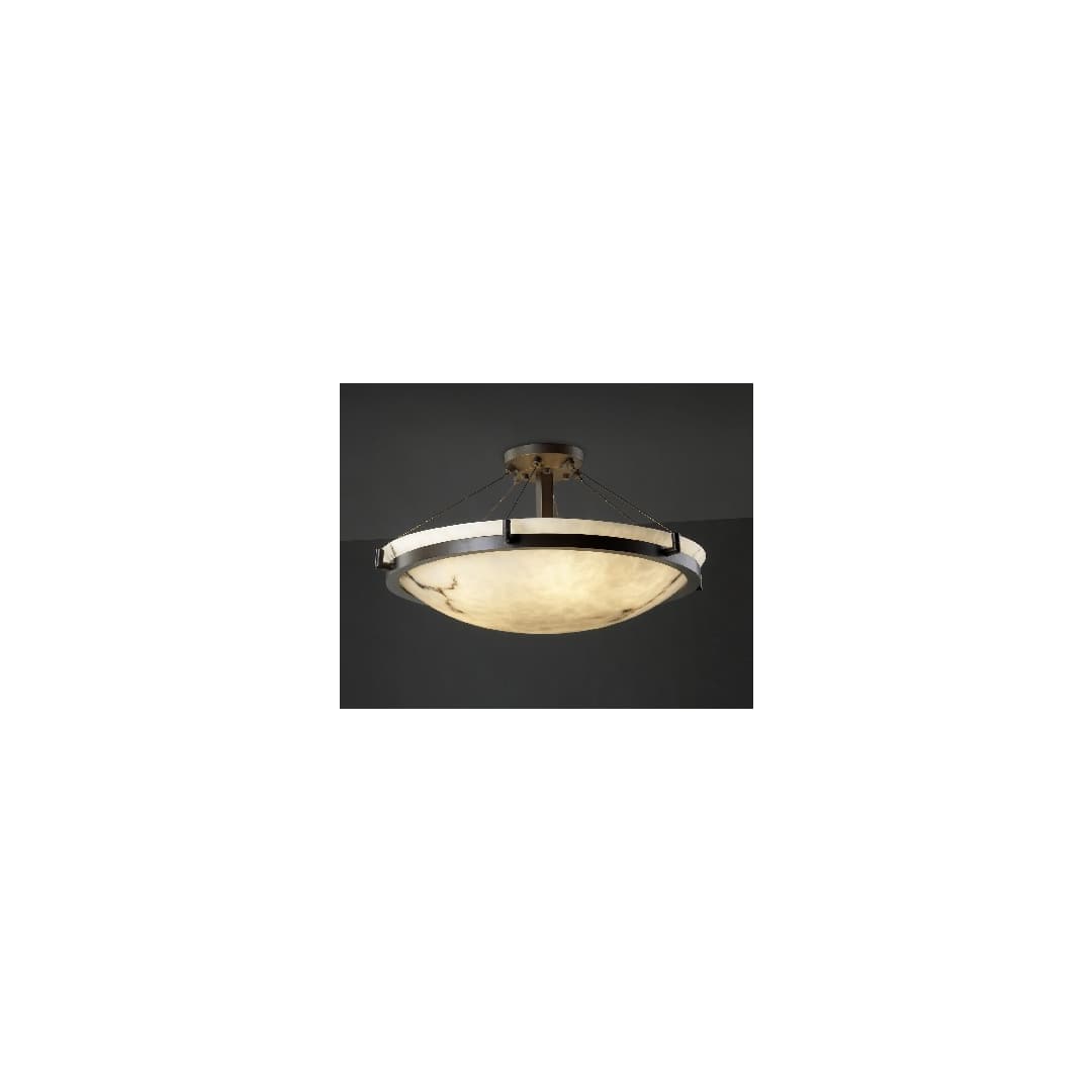 Alabaster Stone / Glass Semi-Flush Ceiling Fixture from the LumenAria Collection