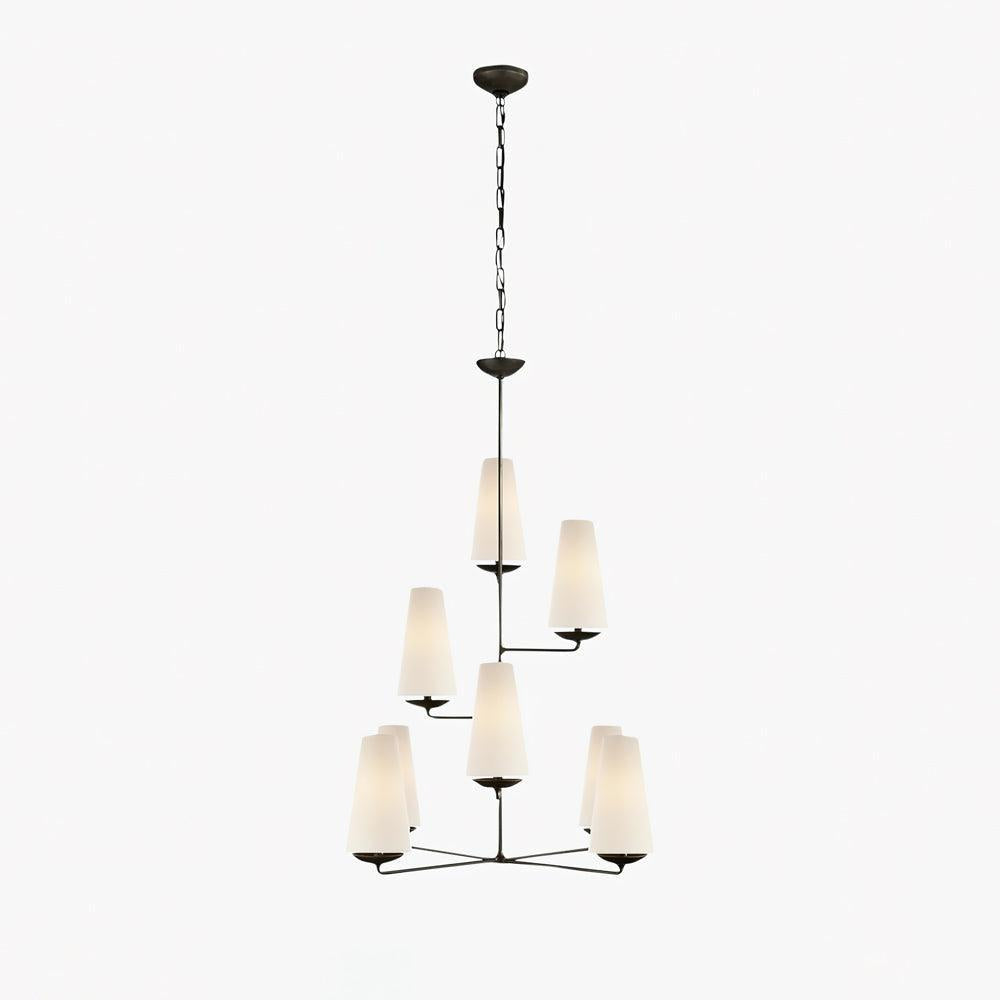 Modern Brass Fabric Chandelier