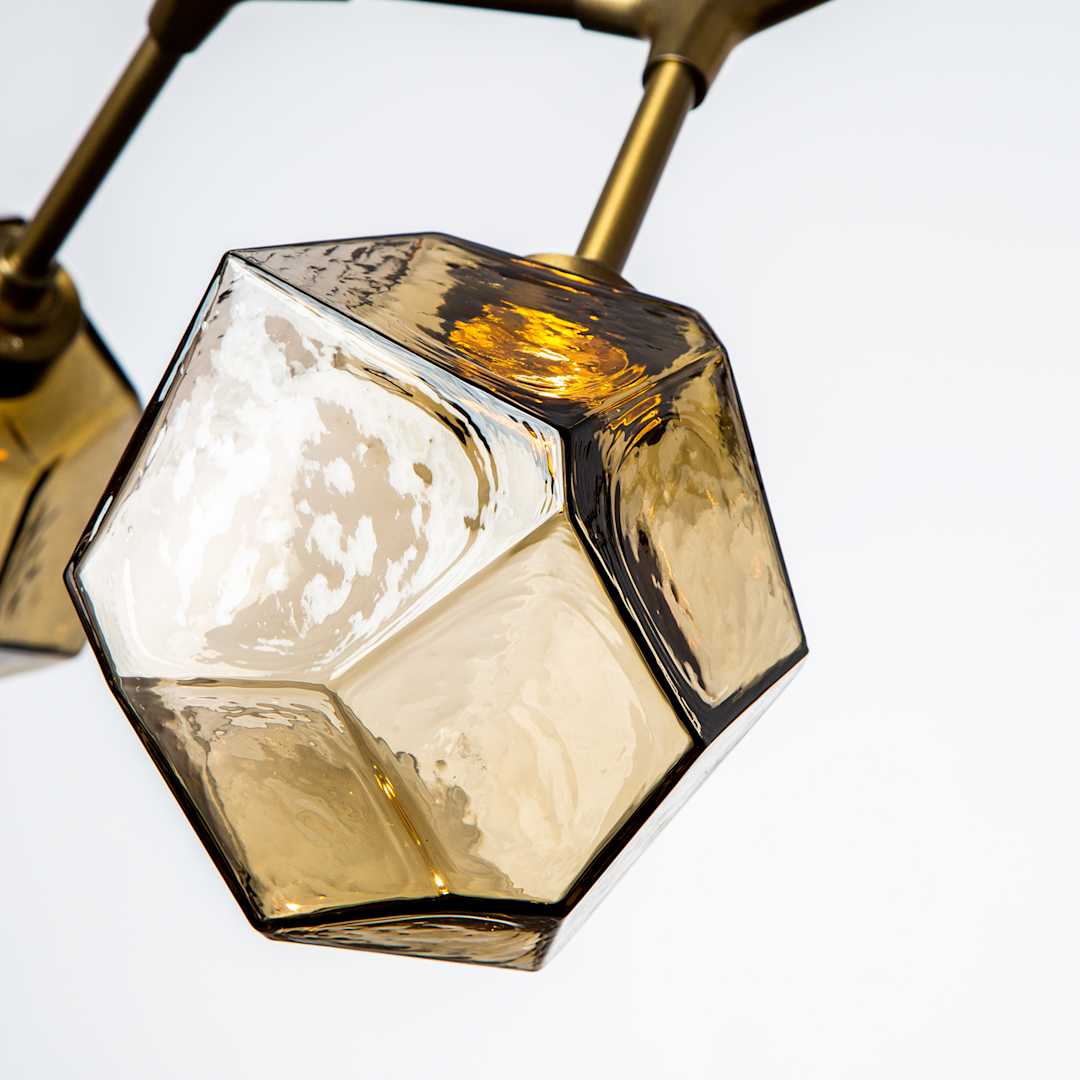 Gem 38" Wide 6 Light Hand Blown Glass LED Modern Branch Chandelier