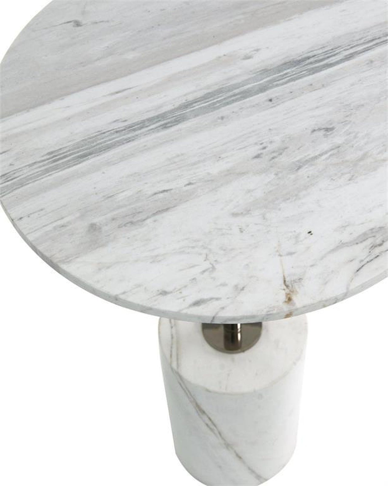 John Richard Illuminated Marble Table Floor Lamp with Polished Nickel Accents