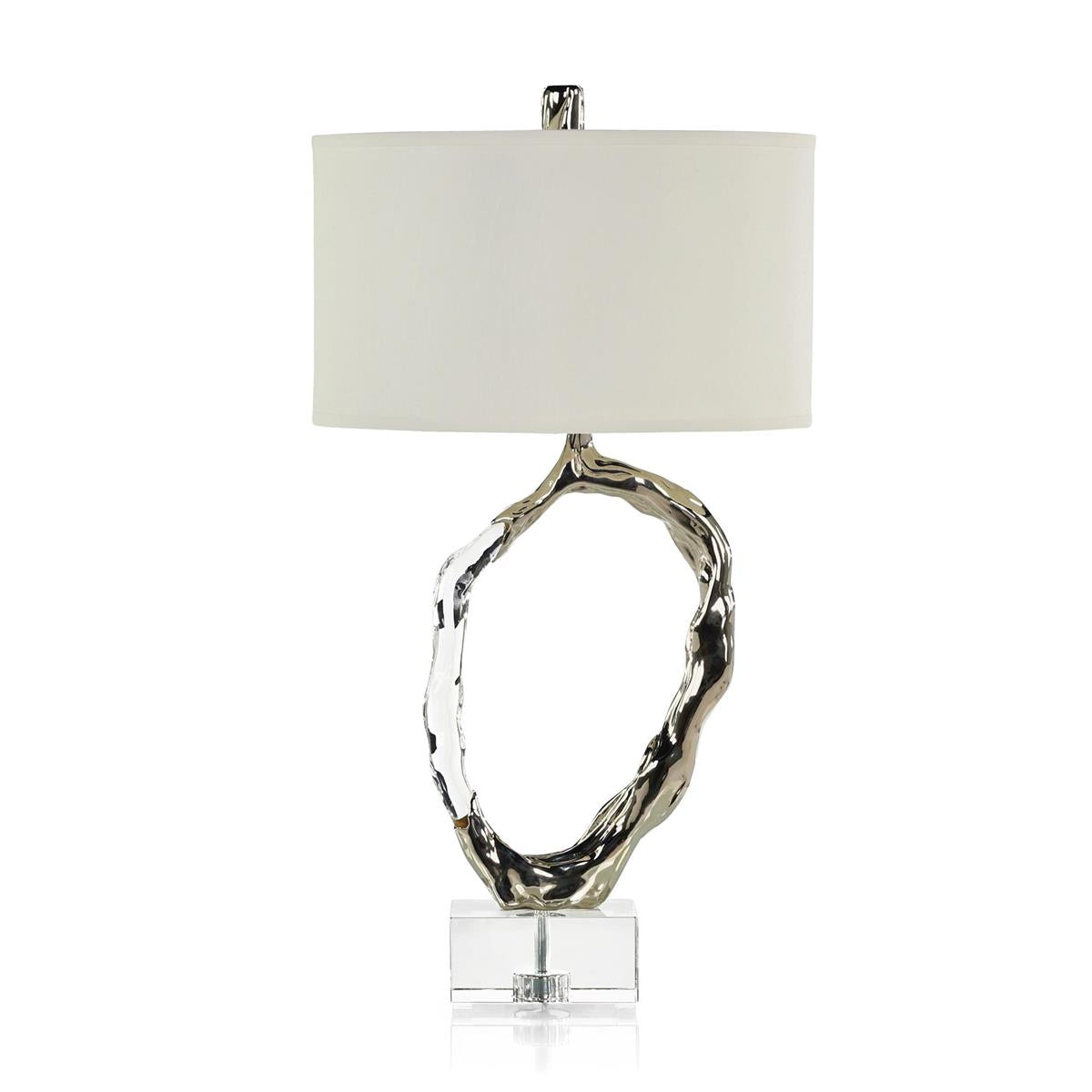 John Richard Metallic Ice Table Lamp, Silver