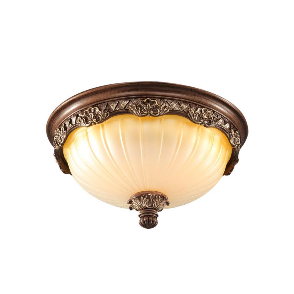Vintage Carved Resin Glass Ceiling Light