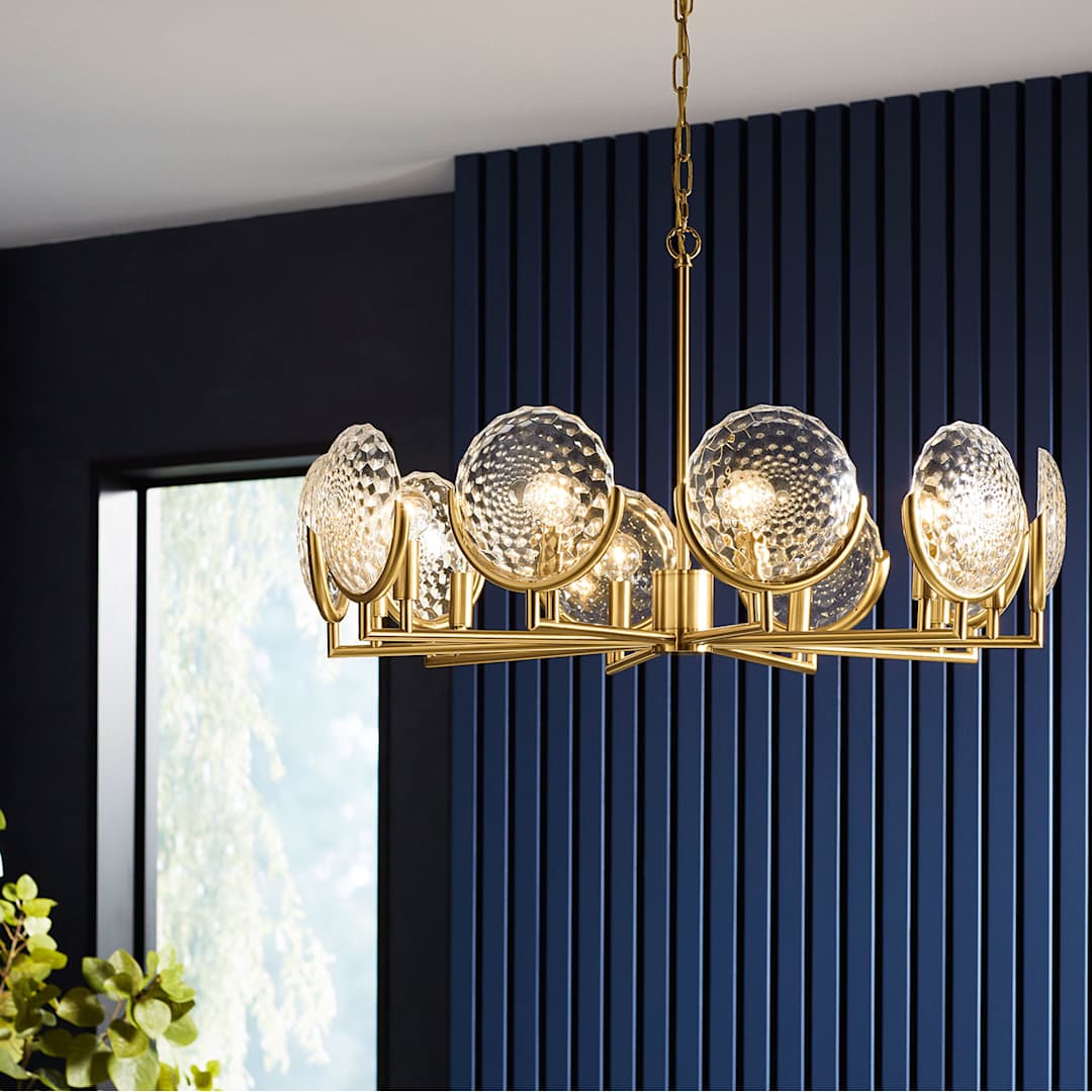 Arendela 30" Wide 10 Light Chandelier with Briolette Faceted Glass