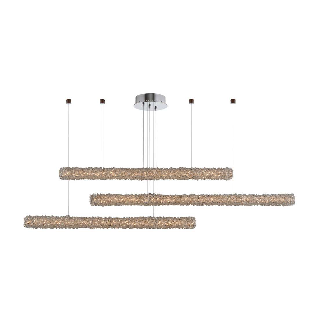 Lina 3 Light 60" Wide LED Crystal Linear Chandelier