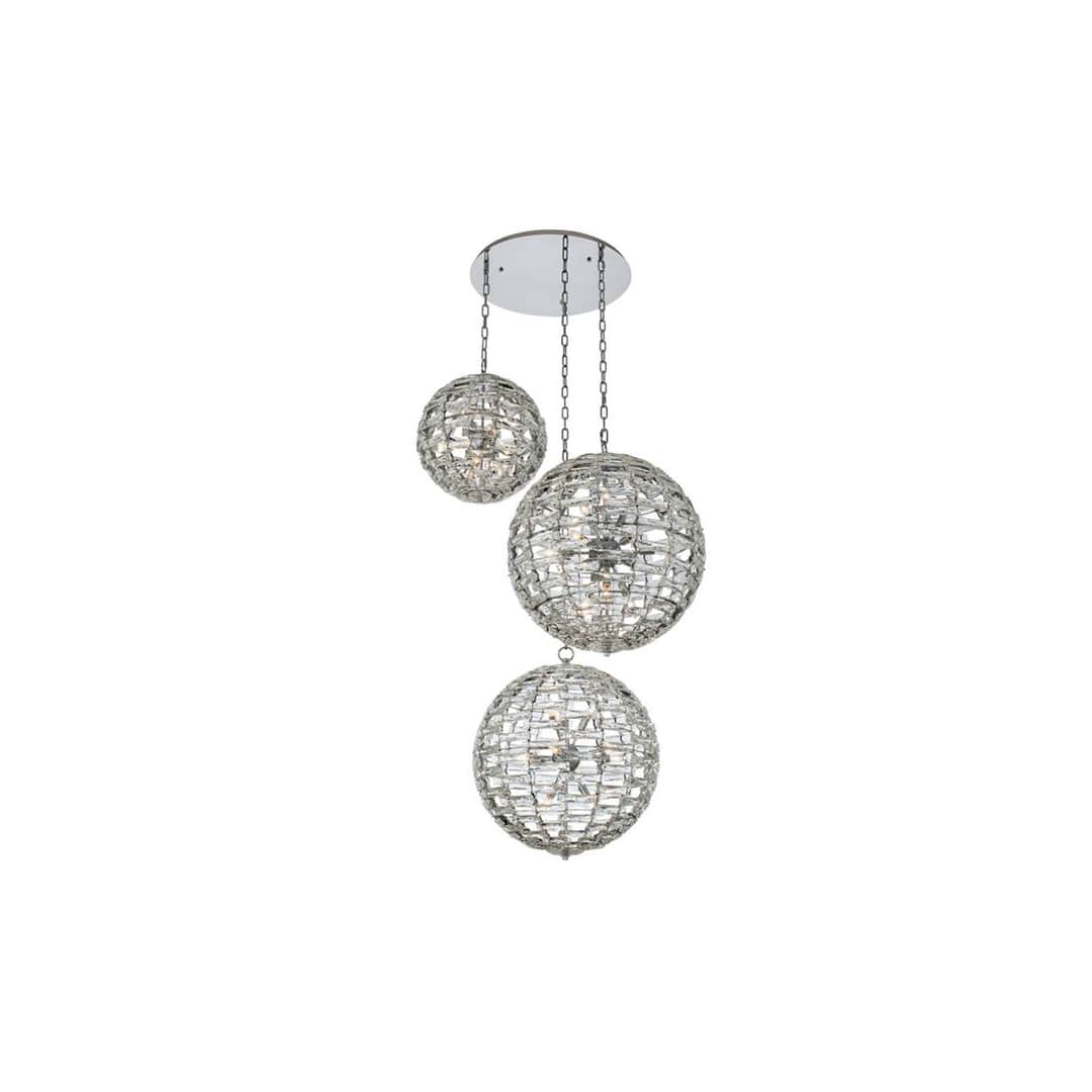 Alta 27 Light 38" Wide Crystal Multi Light Pendant - (3) 18" Spheres