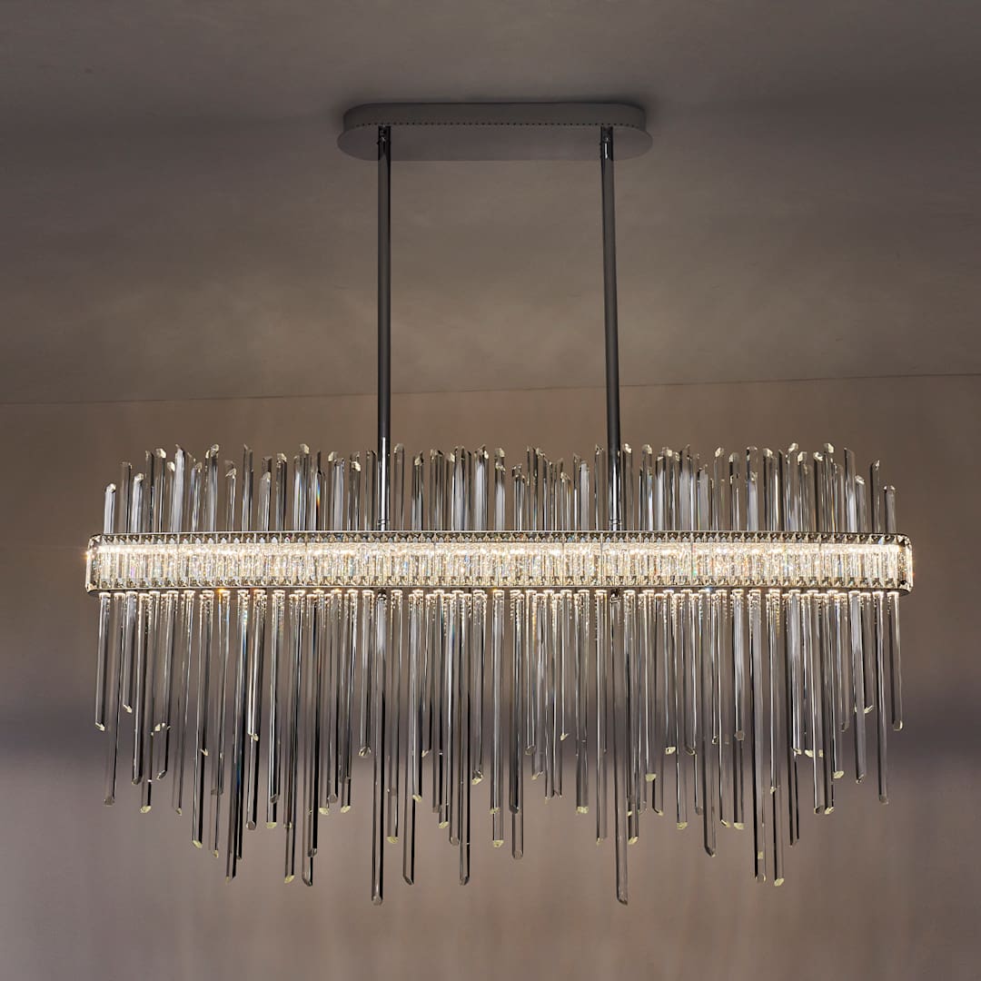 Piovere 60" Wide Crystal Linear Pendant