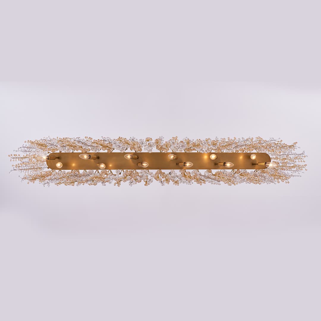 Fuji 12 Light 60" Wide Crystal Linear Pendant