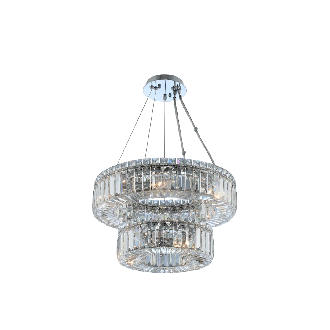 Rondelle 2 Light 18" Wide Ring Chandelier with Firenze Crystal