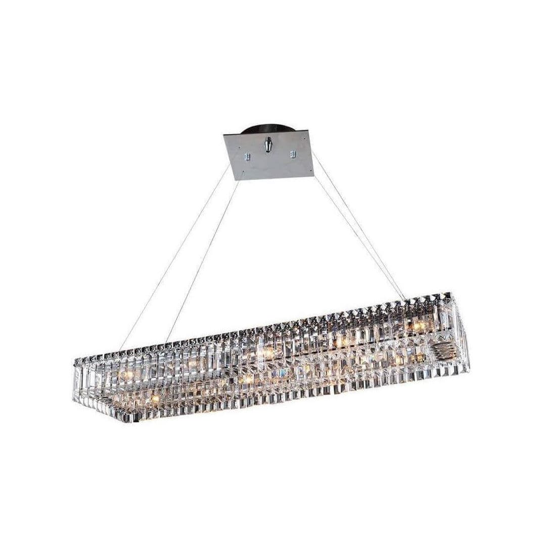 Baguette 14 Light 43" Wide Crystal Linear Chandelier