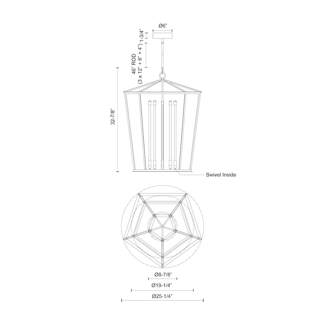 Delphine 25" Wide LED Lantern Chandelier