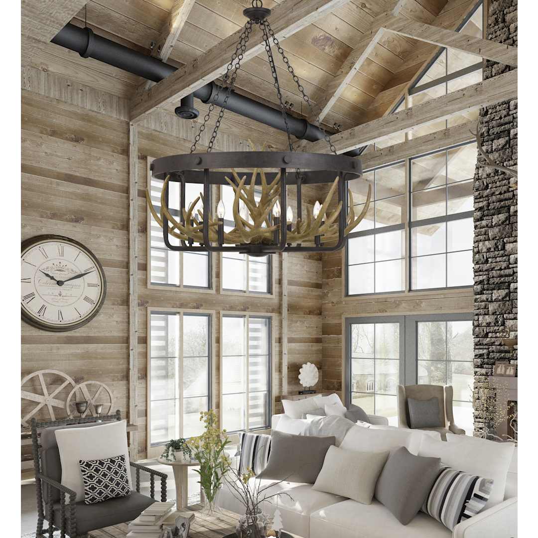Angelo 8 Light 35" Wide Antler Chandelier