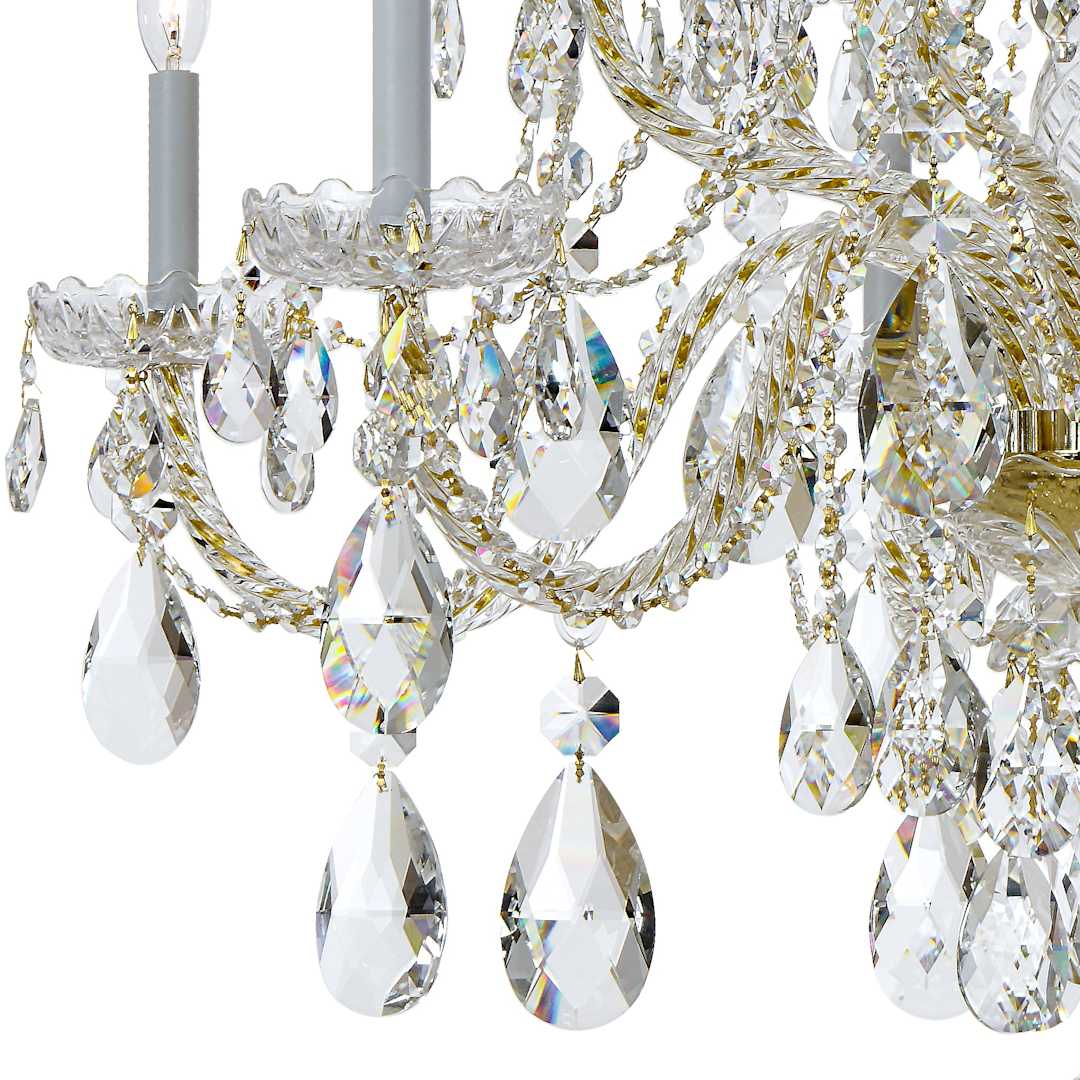 Traditional Crystal 12 Light 38" Wide Crystal Chandelier with Hand Cut Crystal Accents