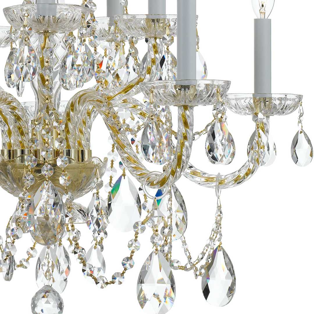 Traditional Crystal 10 Light 26" Wide Crystal Chandelier with Swarovski Strass Crystal Accents