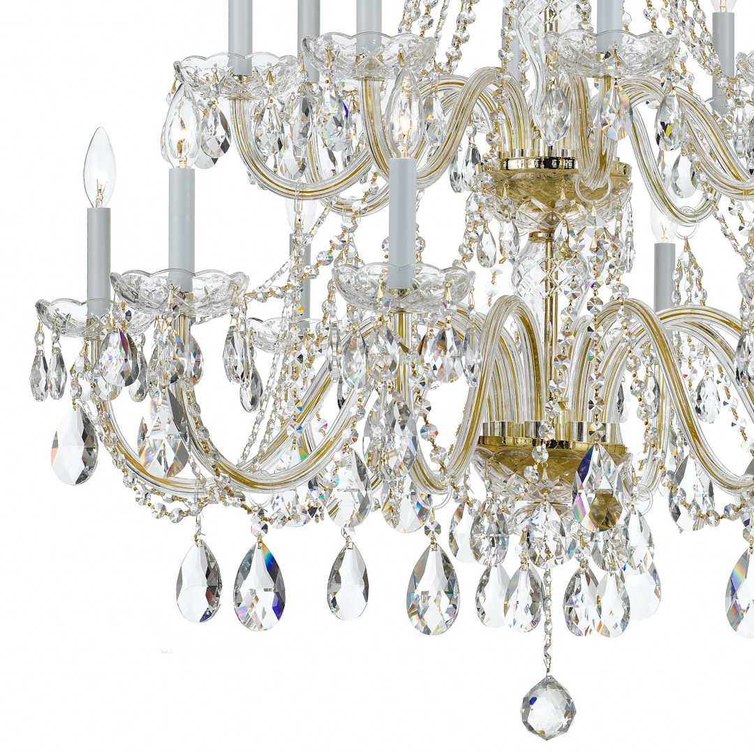 Traditional Crystal 16 Light 37" Wide Crystal Chandelier with Swarovski Strass Crystal Accents