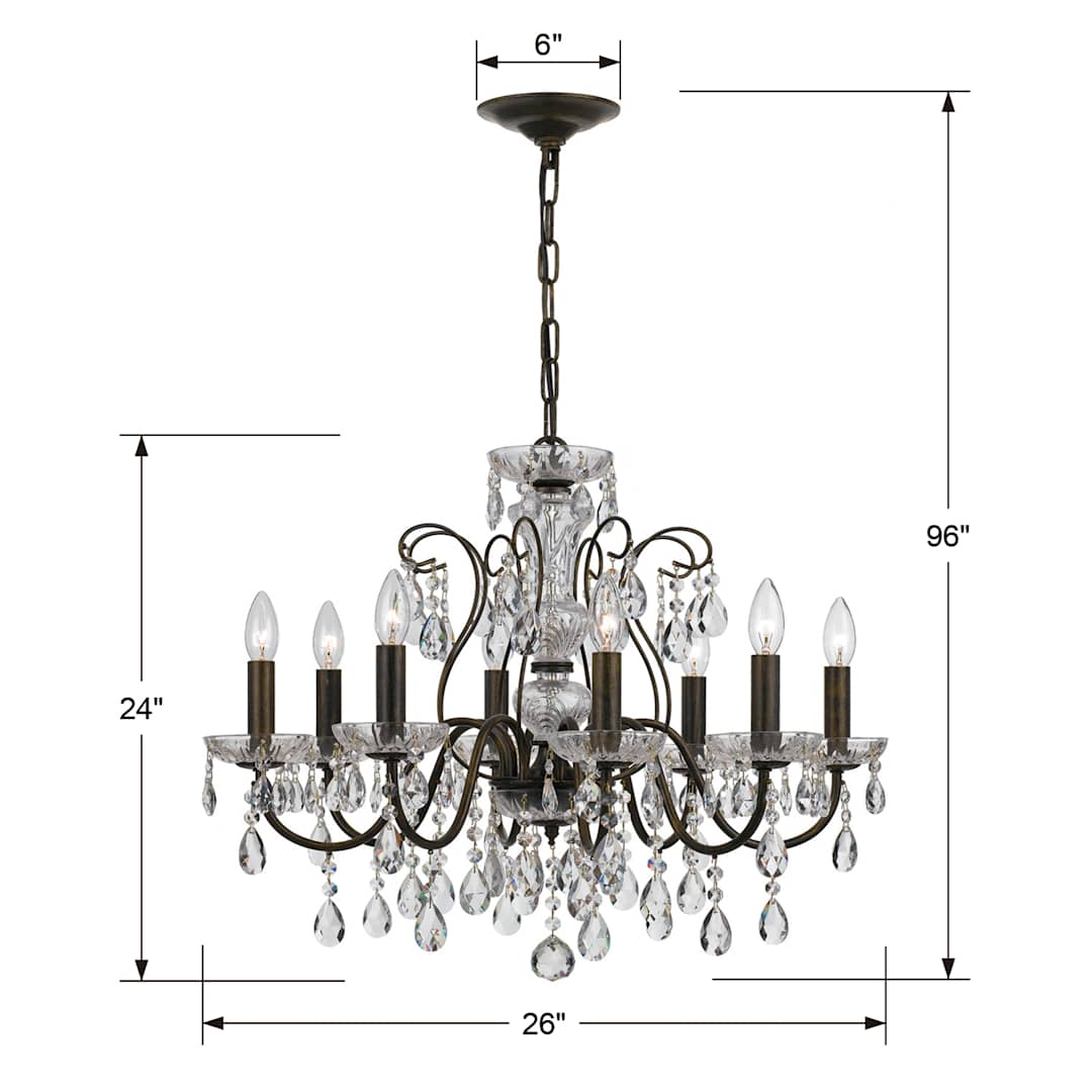 Butler 8 Light 26" Wide Crystal Chandelier with Swarovski Strass Crystal Accents