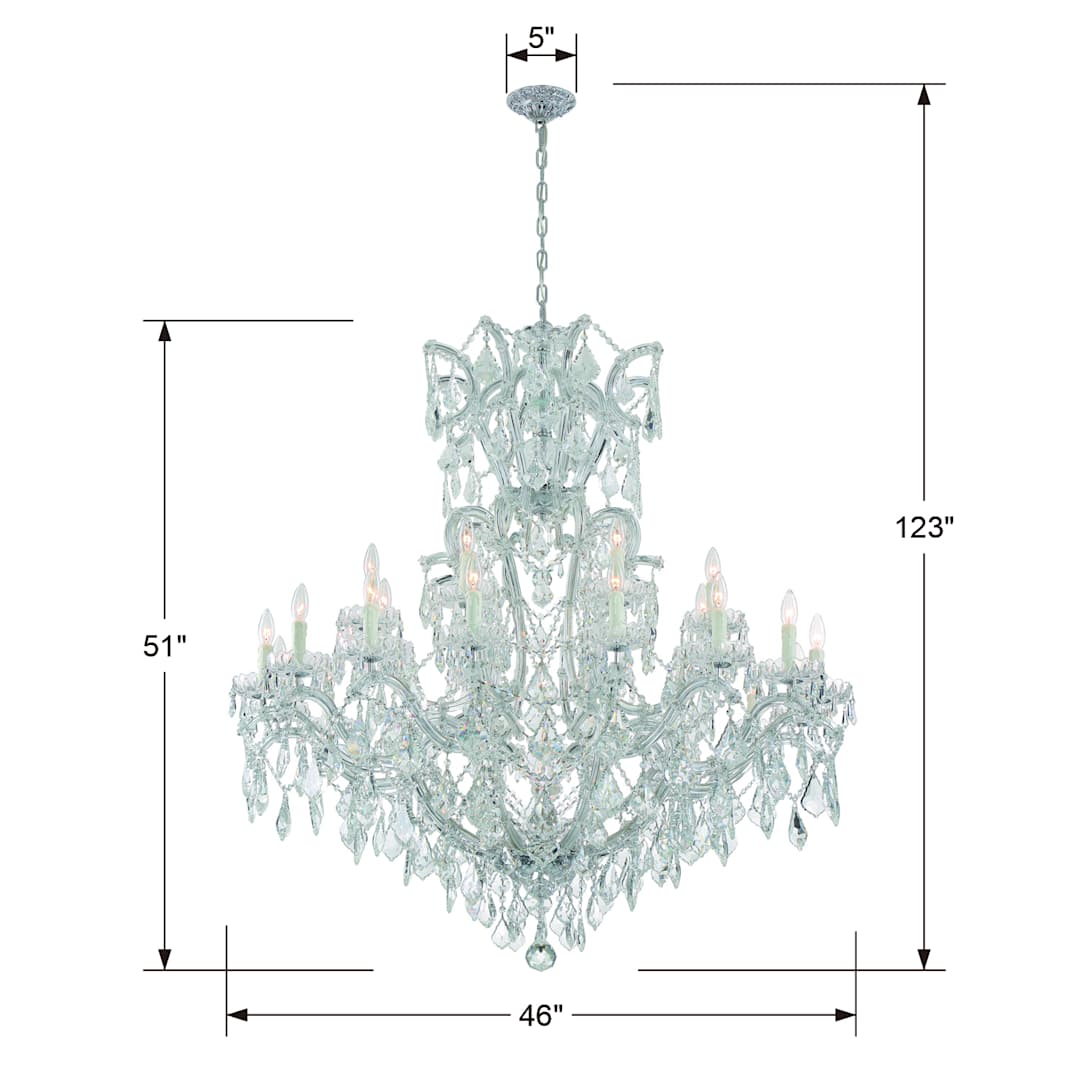 Maria Theresa 25 Light 46" Wide Crystal Chandelier with Hand Cut Crystal Accents