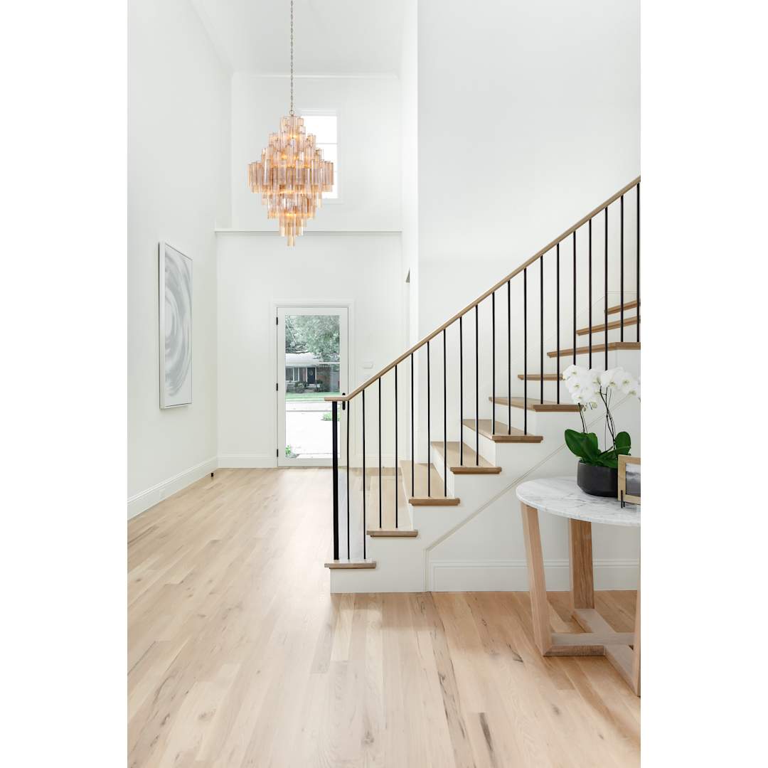 Addis 20 Light 31" Wide Crystal Waterfall Chandelier with Amber Crystal Shades