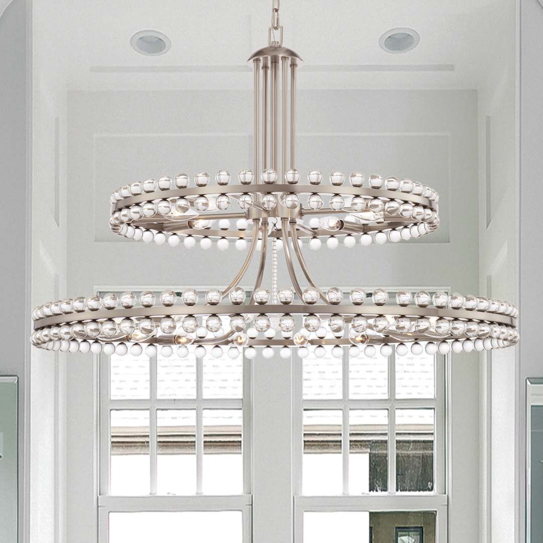 Clover 24 Light 39" Wide Ring Chandelier with Glass Ball Accents