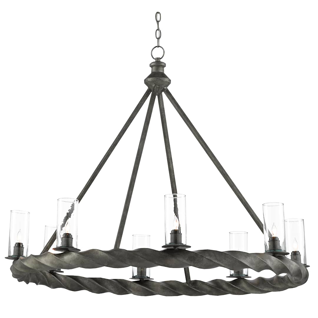 Orson 8 Light 45" Wide Wrought Iron Chandelier