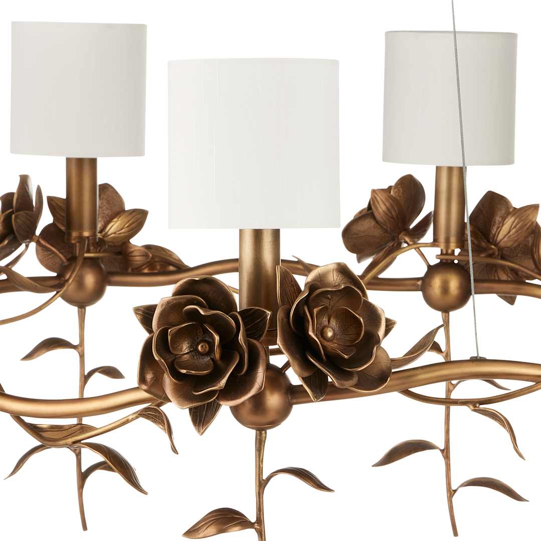 Rosabel 8 Light 35" Wide Ring Chandelier with Fabric Shades