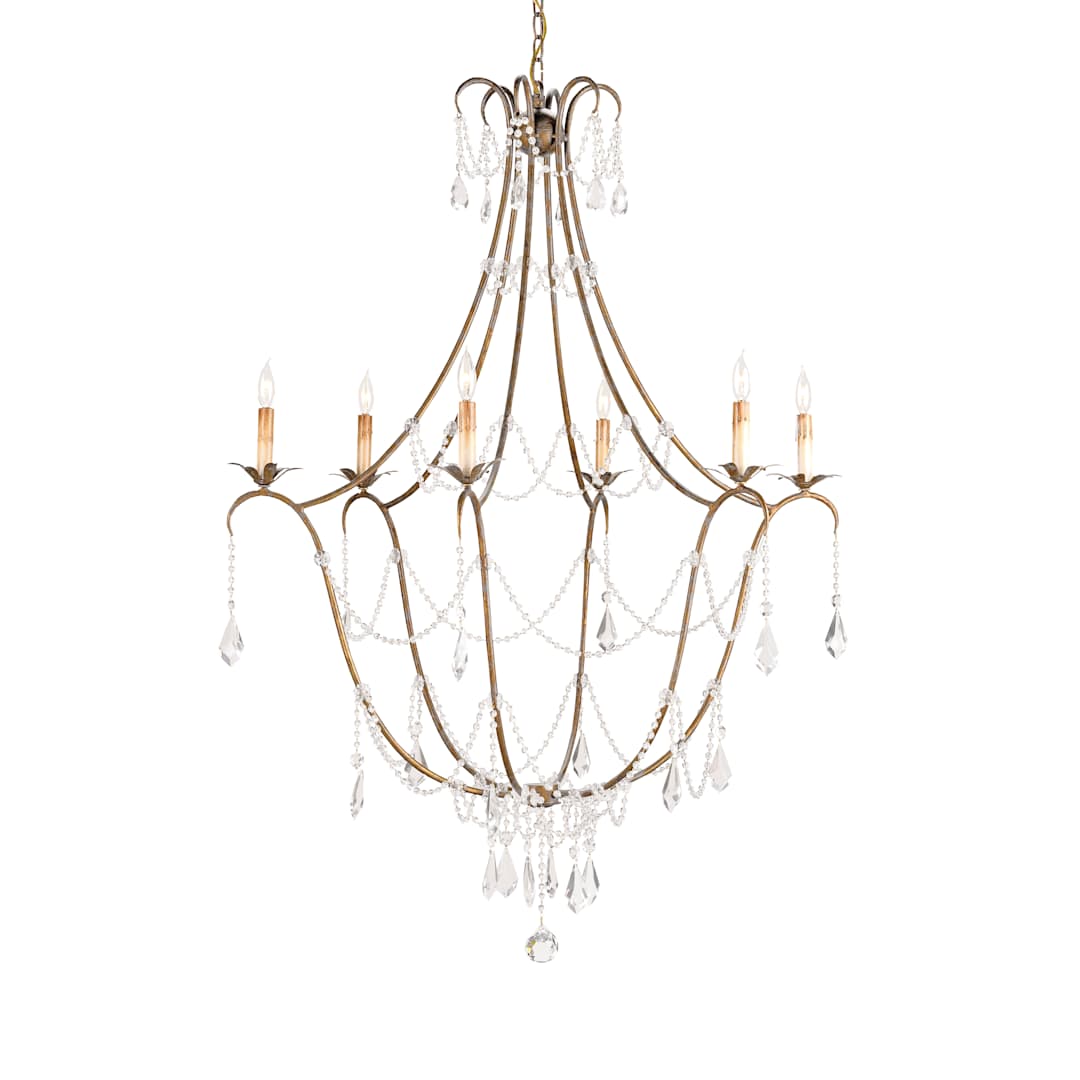 Elizabeth 50"H 6 Light Chandelier with Optional Customizable Shades from the Lillian August Collection