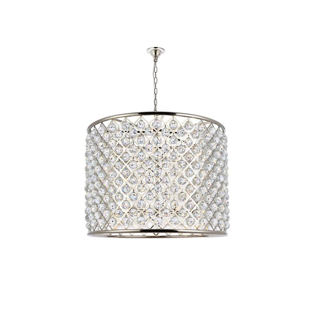 Madison 12 Light 36" Wide Crystal Drum Chandelier with Clear Royal Cut Crystals