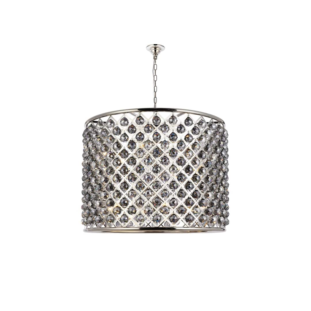 Madison 12 Light 36" Wide Crystal Drum Chandelier with Silver Shade Royal Cut Crystals