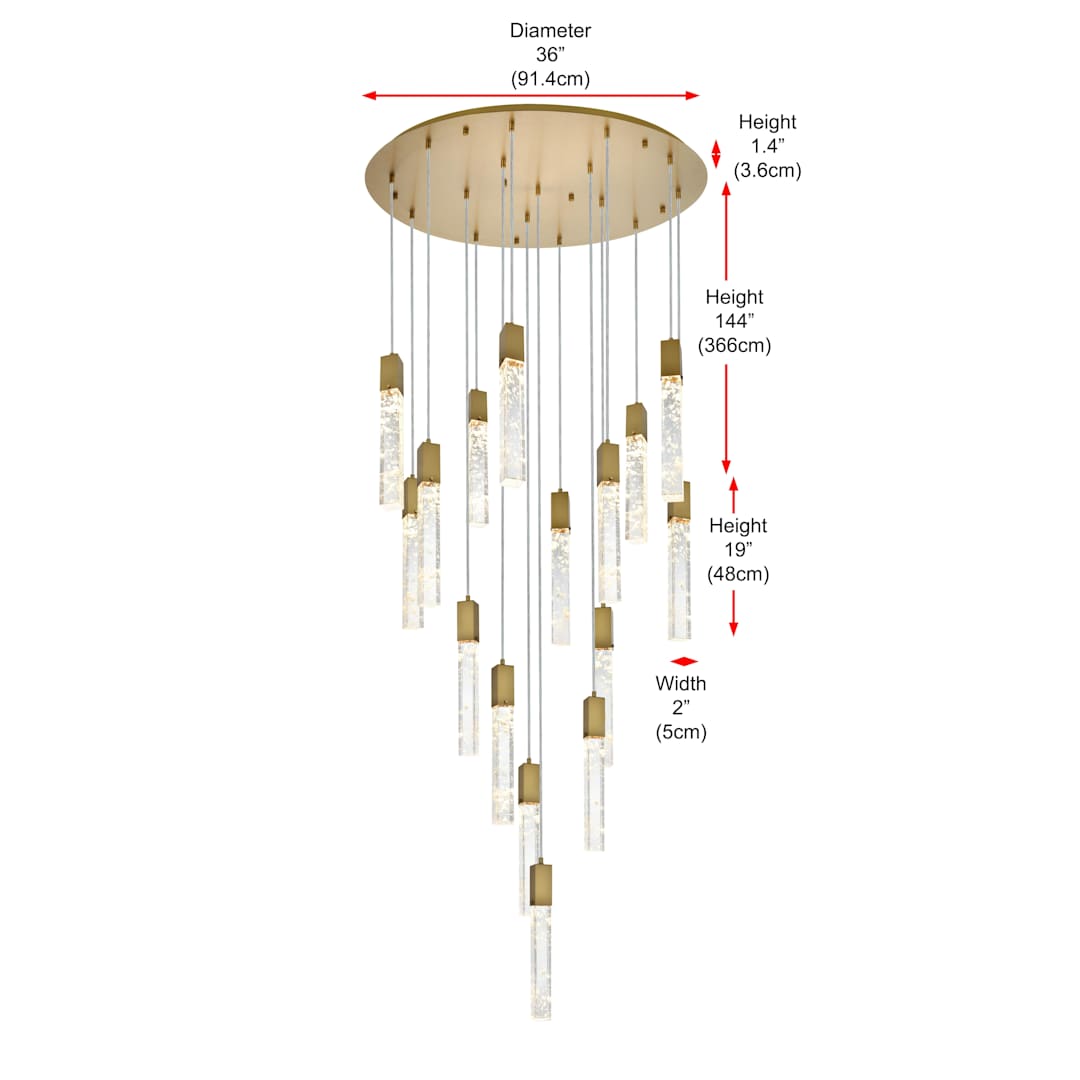 Aurora 36" Wide Crystal Chandelier