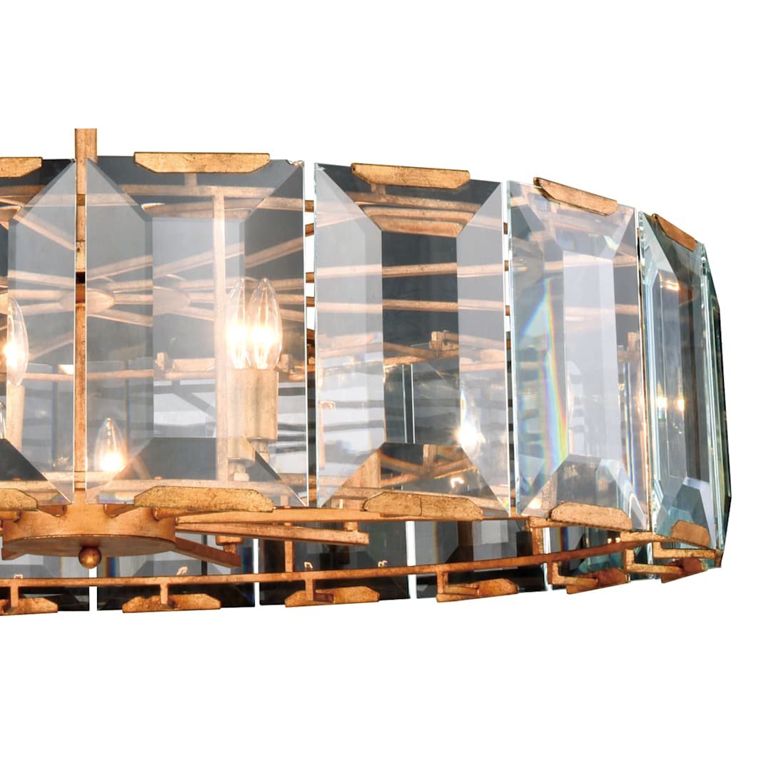 Monaco 10 Light 43" Wide Glass Chandelier with Emerald Cut Glass Panels