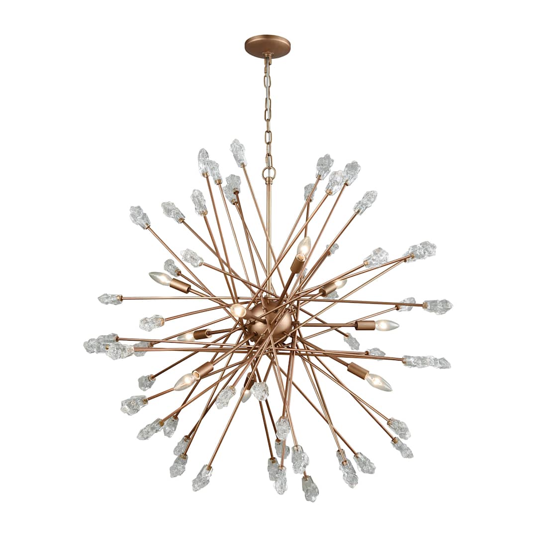 Serendipity 9 Light 38" Wide Sputnik Chandelier with Chiseled Rock Like Bubbled Glass Accents