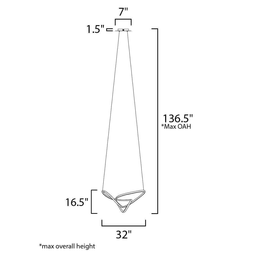 Perpetual 32" Wide LED Abstract Chandelier
