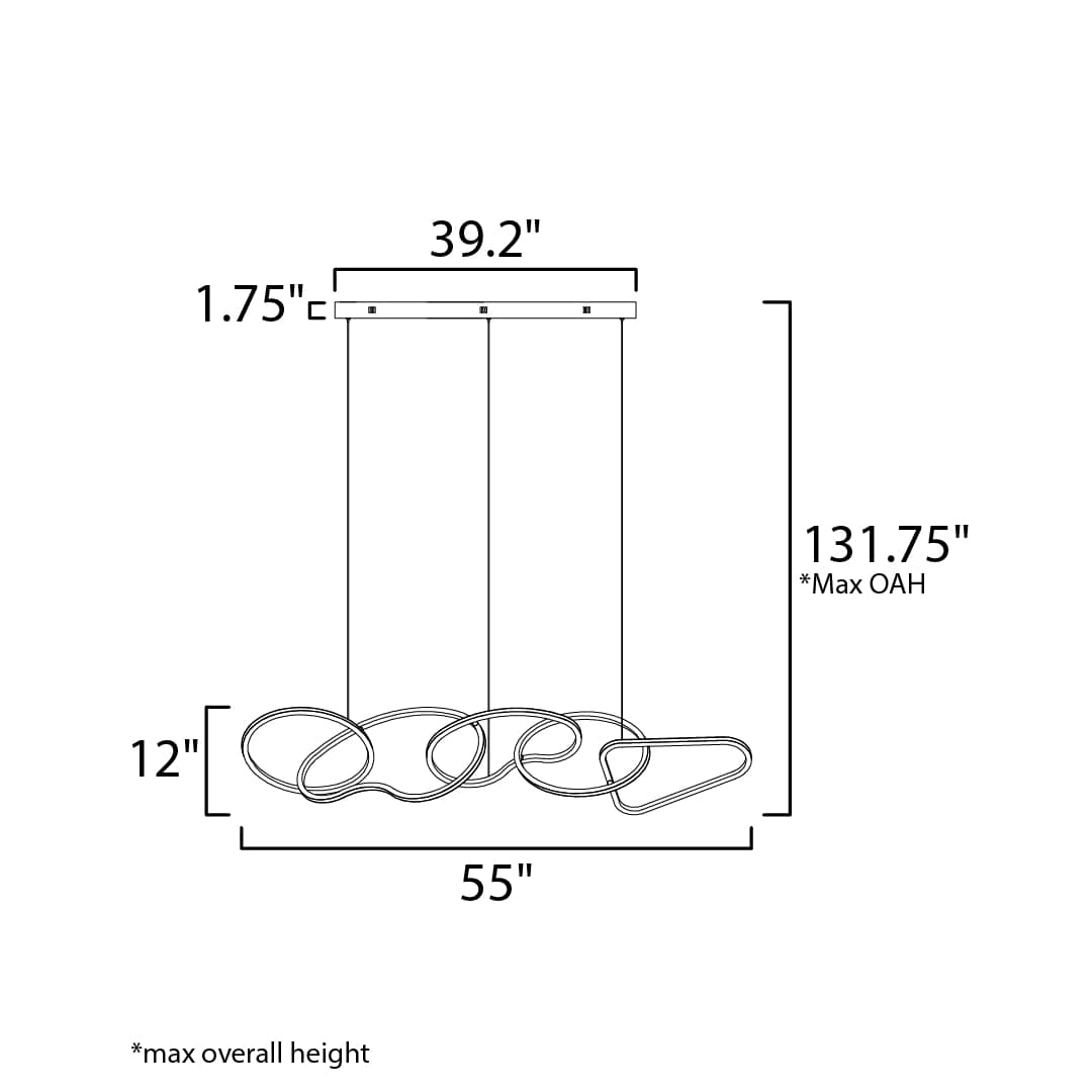 Unity 55" Wide LED Abstract Chandelier