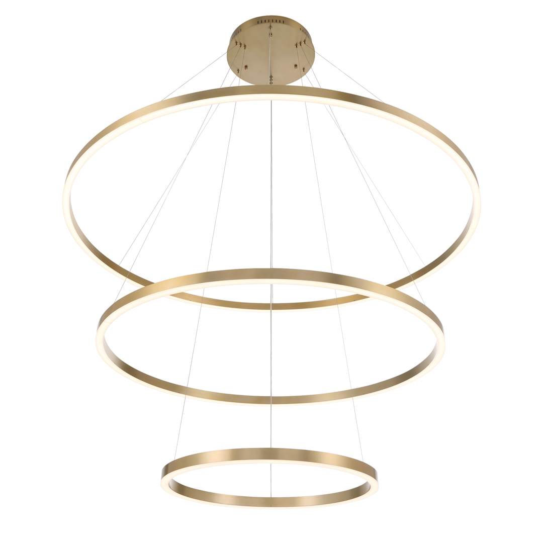 Spunto Three-Tier 61" Wide 3000K LED Ring Chandelier