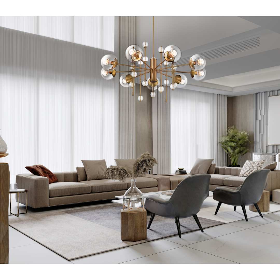 Traiton 9 Light 48" Wide Abstract Chandelier